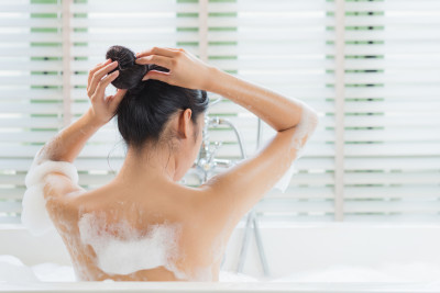 Lady bathing