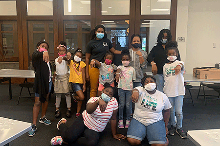 Treasures of Winter Park Girl Scouts Troop during a Good Skin Knowledge project.
